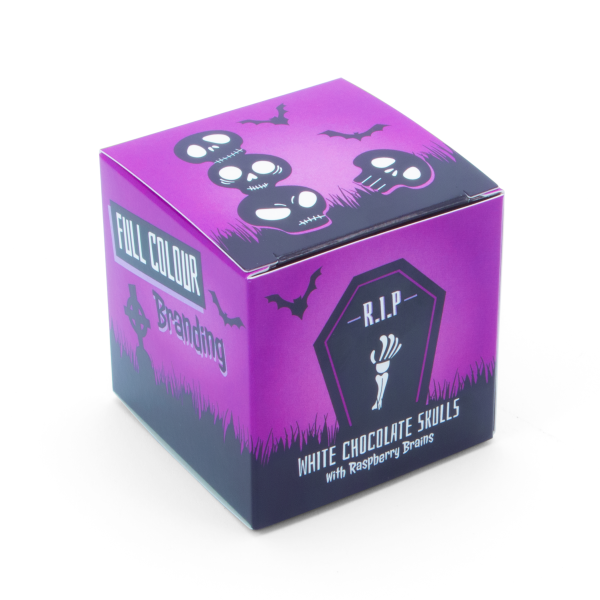 Halloween - Eco Maxi Cube - White Chocolate Skulls - x4 - Image 2