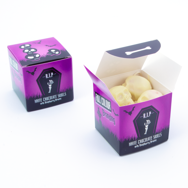 Halloween - Eco Maxi Cube - White Chocolate Skulls - x4 - Image 3