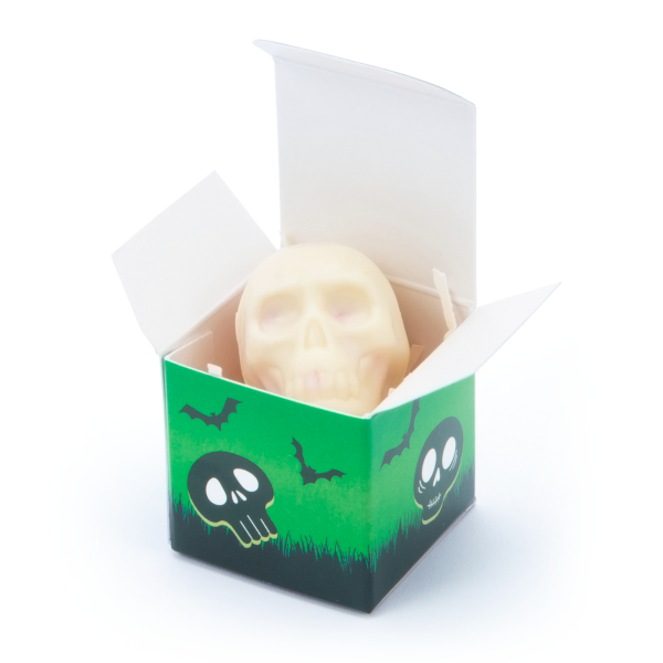 Halloween - Eco Mini Cube Box - White Chocolate Skulls - x1 - Image 3