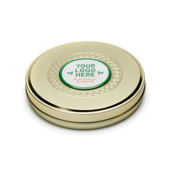 Winter Collection - Shallow Gold Treat Tin - Celebrations - Image 2