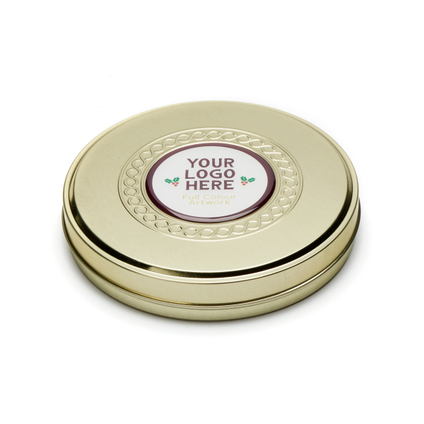 Winter Collection - Shallow Gold Treat Tin - Festive Shortbread Biscuits - Image 2