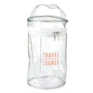 Clear PVC Round White Zippered Toiletry Bag