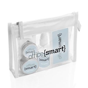 Work From Home Set in a Clear PVC White Trim Bag