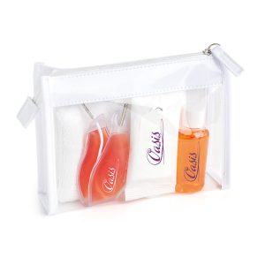 Spa Set in a Clear PVC White Trim Bag