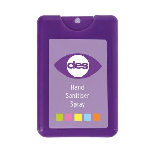 Purple Credit Card Hand Sanitiser Spray, 20ml
