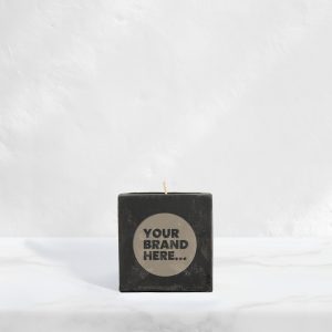 Small Black Concrete Vegan Candle - Engraved