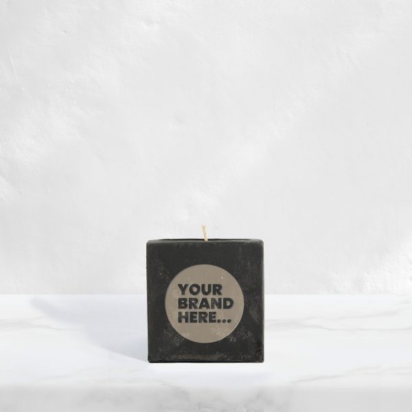 Small Black Concrete Vegan Candle - Engraved