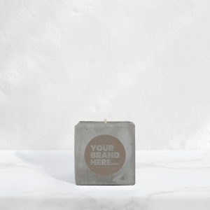 Small Grey Concrete Vegan Candle - Engraved