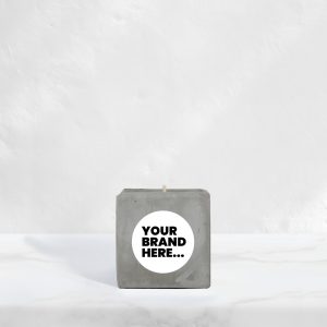 Small Grey Concrete Vegan Candle - Printed