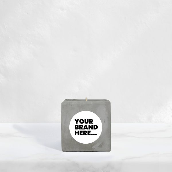 Small Grey Concrete Vegan Candle - Printed
