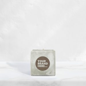 Small Marble Concrete Vegan Candle - Engraved