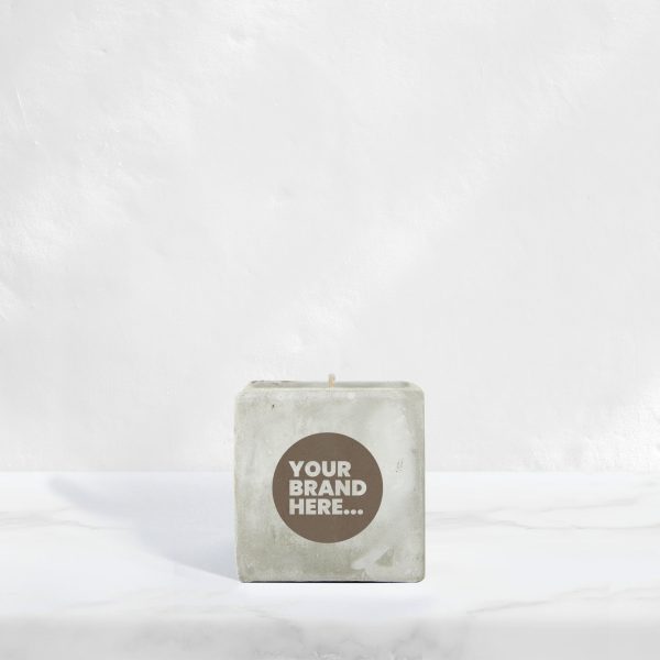Small Marble Concrete Vegan Candle - Engraved