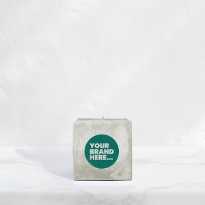 Small Marble Concrete Vegan Candle - Printed