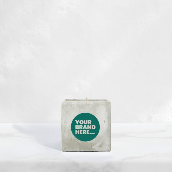 Small Marble Concrete Vegan Candle - Printed