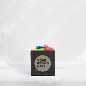 Small Black Concrete Empty Pot - Engraved