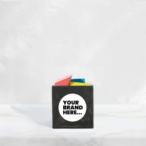 Small Black Concrete Empty Pot - Printed