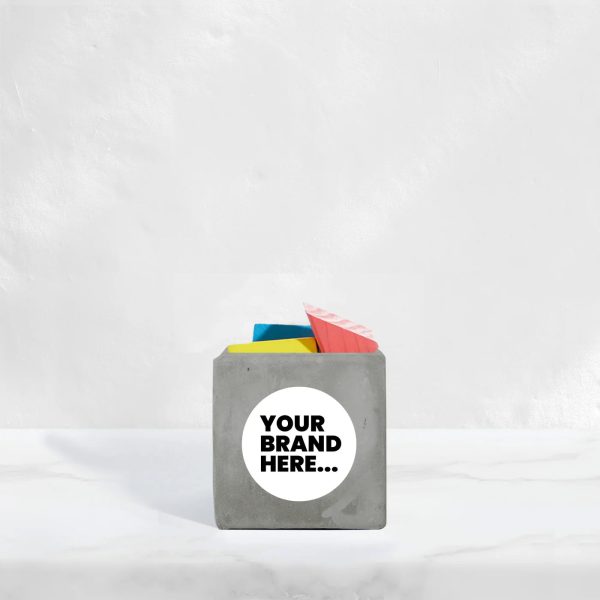 Small Grey Concrete Empty Pot - Printed