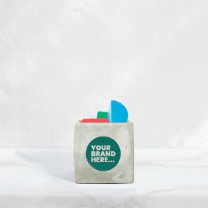 Small Marble Concrete Empty Pot - Printed