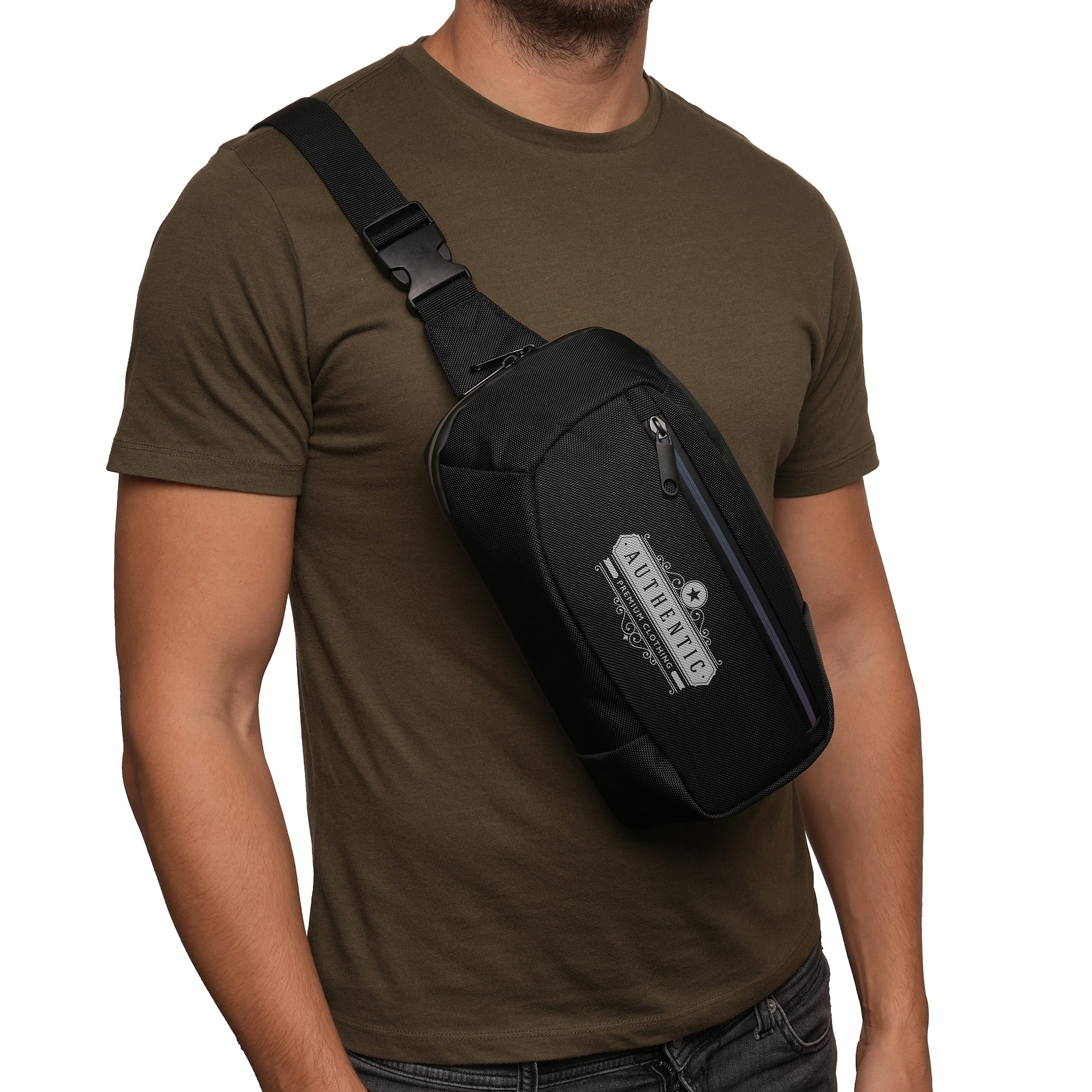 Cross Chest Reflective Zip Bag - Image 3