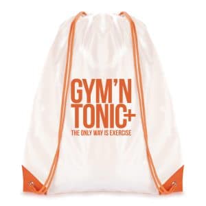 White Coloured Trim Pegasus Drawstring Bag