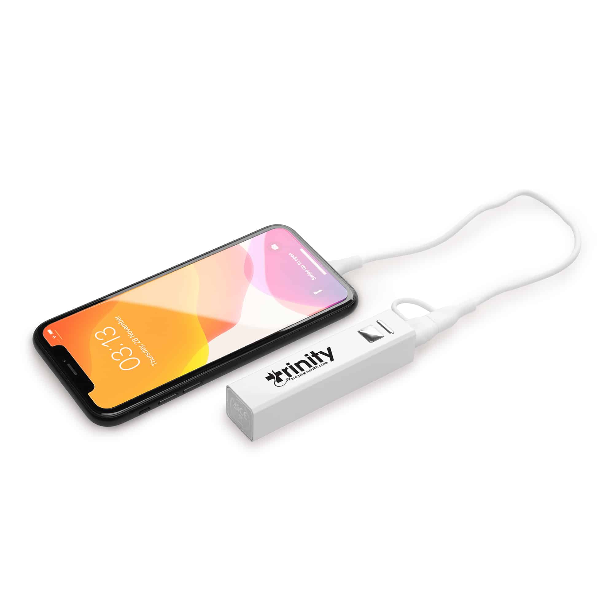 Branded USB-C White Cuboid Power Bank - Image 2