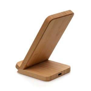 Branded Wireless Bamboo Charger And Stand